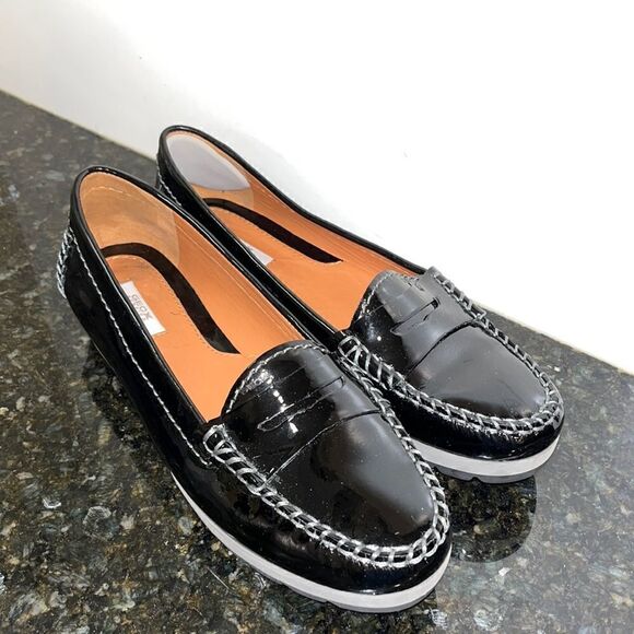 Geox Black Patent Leather Upper Moccasin. Size 37/6.5 - Picture 1 of 7